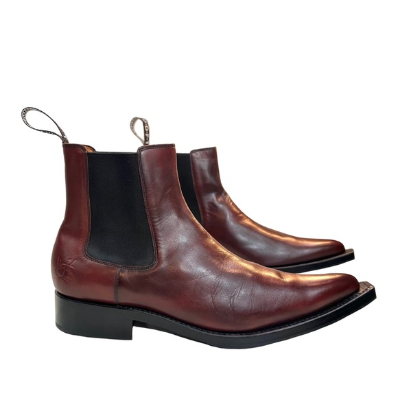 JOHN FLUEVOG MEN FJORDS LYNGENFJORD POINTED-TOE CHELSEA BOOTS In Brown Size:11.5 - Picture 5 of 16